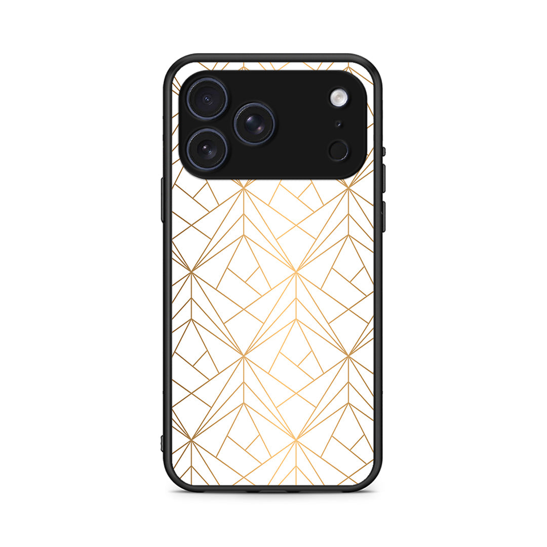 111 - iPhone 17 Pro Max Luxury White Geometric case, cover, bumper