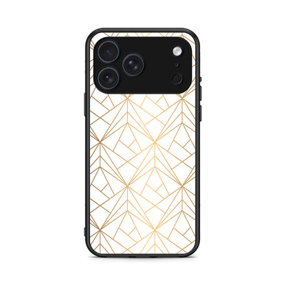 111 - iPhone 17 Pro Max Luxury White Geometric case, cover, bumper