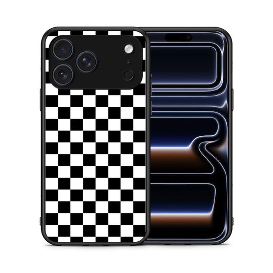 Θήκη iPhone 17 Pro Max Squares Geometric από τη Smartfits με σχέδιο στο πίσω μέρος και μαύρο περίβλημα | iPhone 17 Pro Max Squares Geometric case with colorful back and black bezels