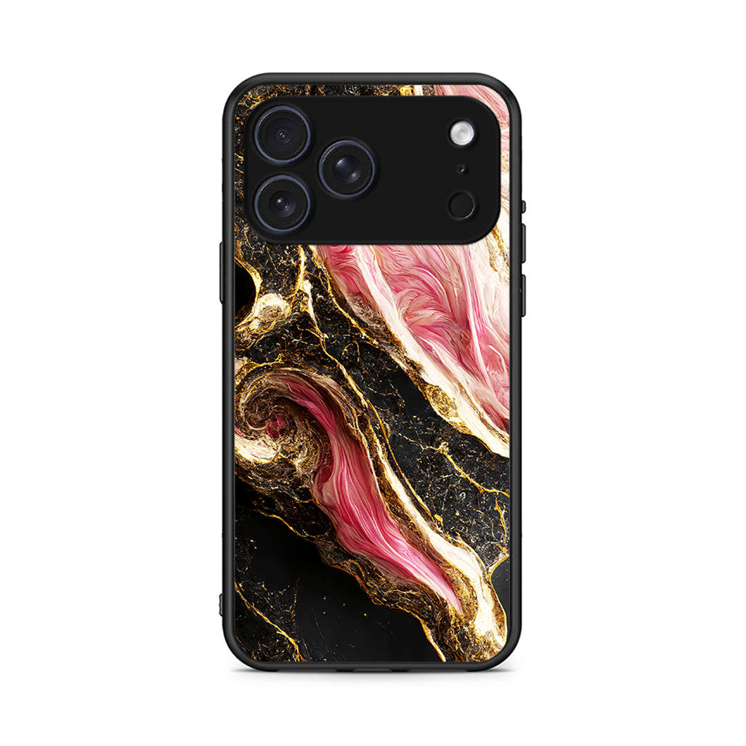 iPhone 17 Pro Max Glamorous Pink Marble θήκη από τη Smartfits με σχέδιο στο πίσω μέρος και μαύρο περίβλημα | Smartphone case with colorful back and black bezels by Smartfits