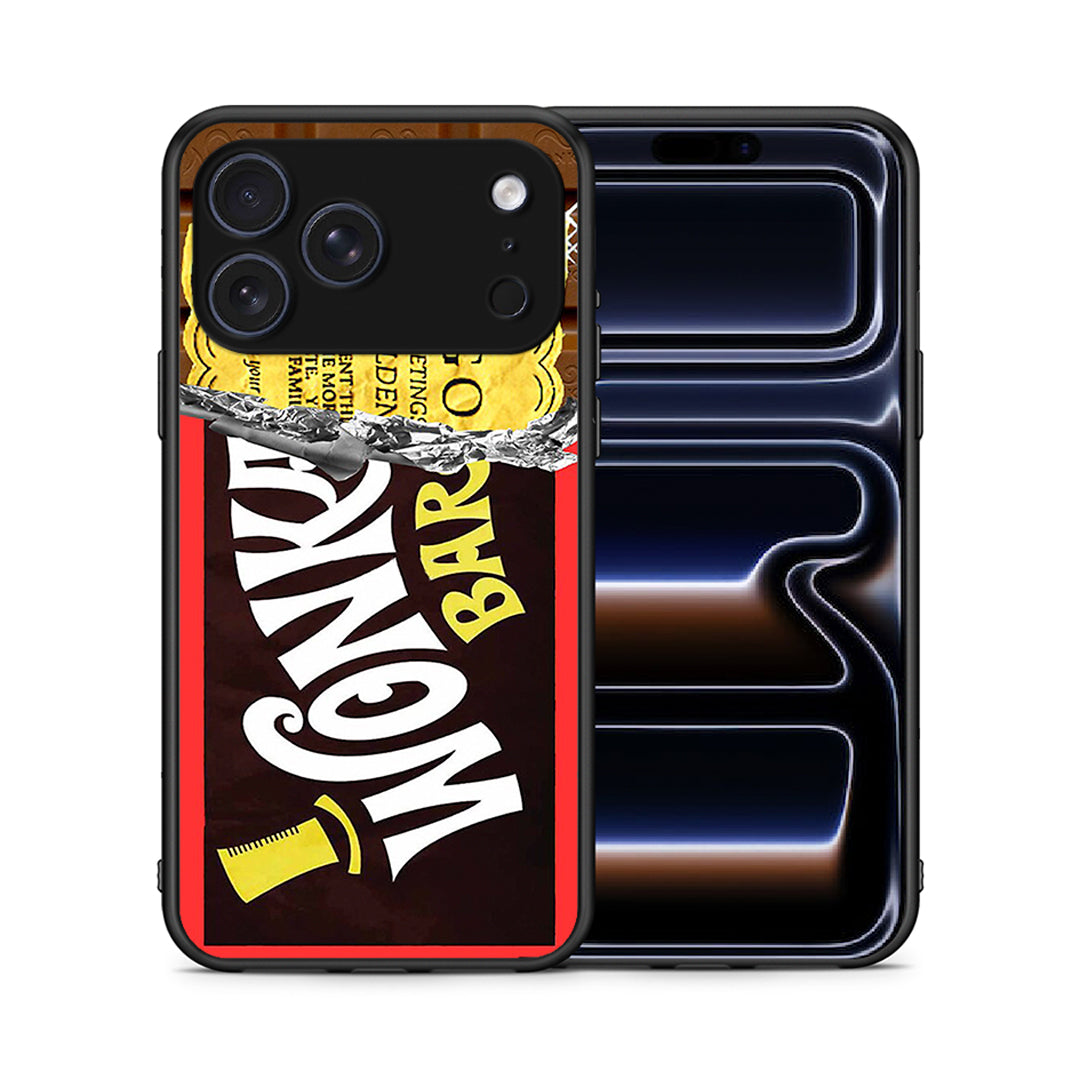Θήκη iPhone 17 Pro Max Golden Ticket από τη Smartfits με σχέδιο στο πίσω μέρος και μαύρο περίβλημα | iPhone 17 Pro Max Golden Ticket case with colorful back and black bezels
