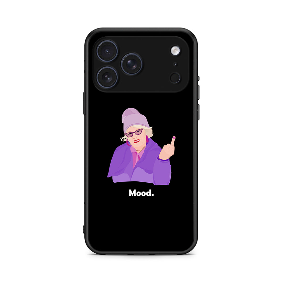 iPhone 17 Pro Max Grandma Mood Black θήκη από τη Smartfits με σχέδιο στο πίσω μέρος και μαύρο περίβλημα | Smartphone case with colorful back and black bezels by Smartfits