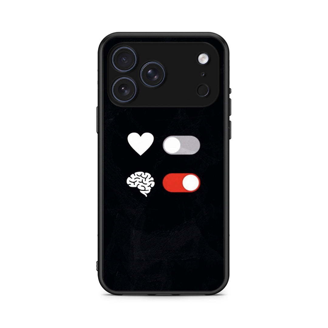 iPhone 17 Pro Max Heart Vs Brain Θήκη Αγίου Βαλεντίνου από τη Smartfits με σχέδιο στο πίσω μέρος και μαύρο περίβλημα | Smartphone case with colorful back and black bezels by Smartfits