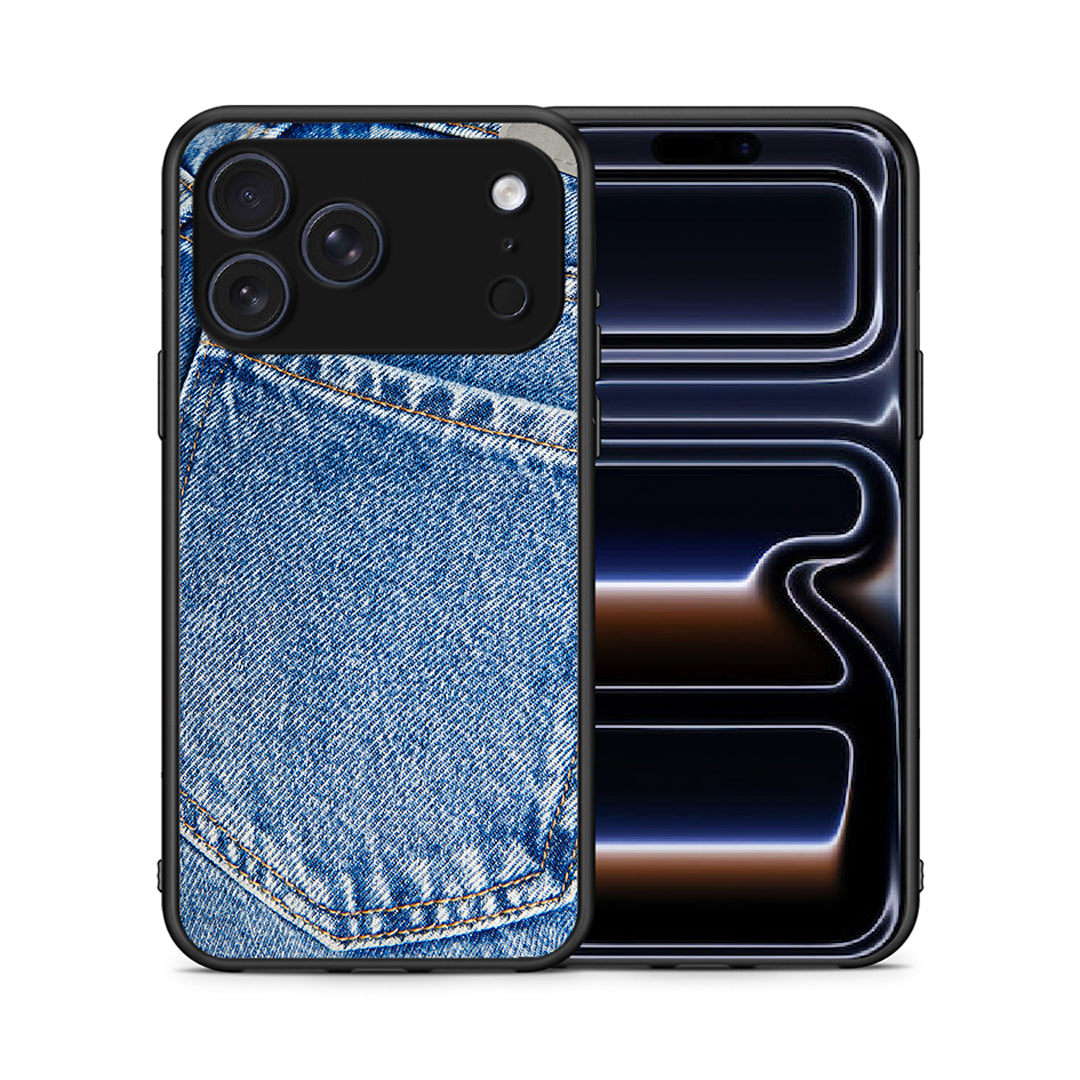 Θήκη iPhone 17 Pro Max Jeans Pocket από τη Smartfits με σχέδιο στο πίσω μέρος και μαύρο περίβλημα | iPhone 17 Pro Max Jeans Pocket case with colorful back and black bezels