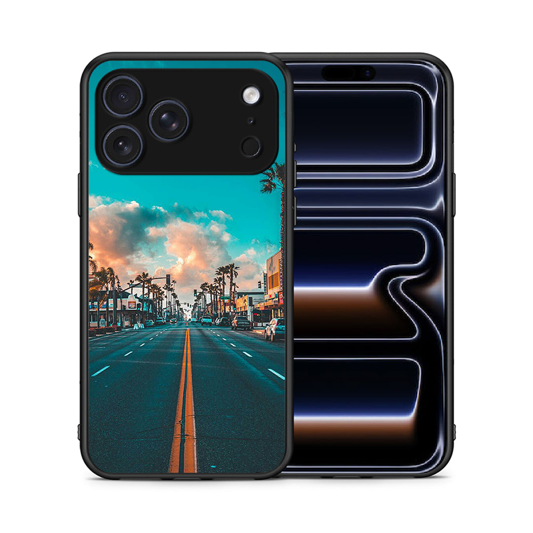 Θήκη iPhone 17 Pro Max City Landscape από τη Smartfits με σχέδιο στο πίσω μέρος και μαύρο περίβλημα | iPhone 17 Pro Max City Landscape case with colorful back and black bezels