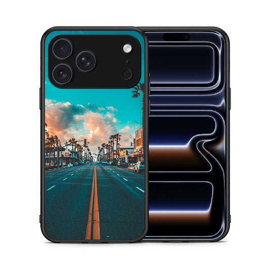 Θήκη iPhone 17 Pro Max City Landscape από τη Smartfits με σχέδιο στο πίσω μέρος και μαύρο περίβλημα | iPhone 17 Pro Max City Landscape case with colorful back and black bezels