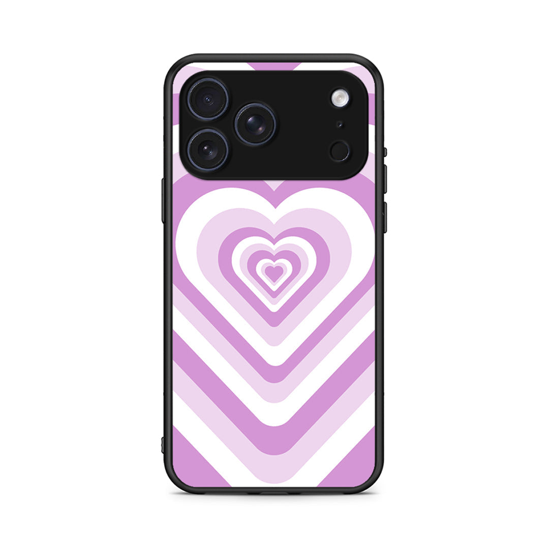 iPhone 17 Pro Max Lilac Hearts θήκη από τη Smartfits με σχέδιο στο πίσω μέρος και μαύρο περίβλημα | Smartphone case with colorful back and black bezels by Smartfits