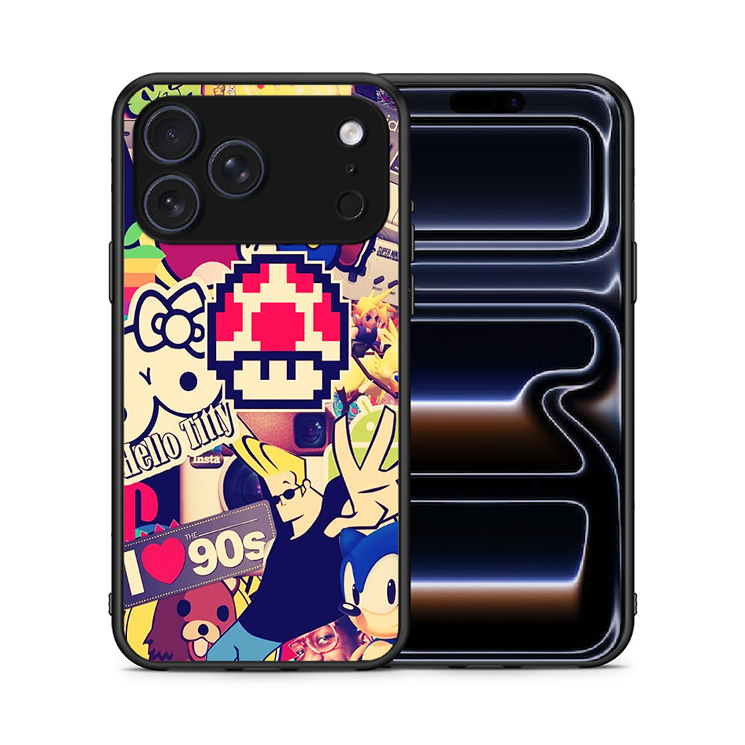 Θήκη iPhone 17 Pro Max Love The 90s από τη Smartfits με σχέδιο στο πίσω μέρος και μαύρο περίβλημα | iPhone 17 Pro Max Love The 90s case with colorful back and black bezels