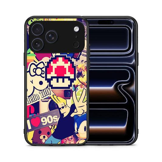 Θήκη iPhone 17 Pro Max Love The 90s από τη Smartfits με σχέδιο στο πίσω μέρος και μαύρο περίβλημα | iPhone 17 Pro Max Love The 90s case with colorful back and black bezels