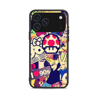 iPhone 17 Pro Max Love The 90s θήκη από τη Smartfits με σχέδιο στο πίσω μέρος και μαύρο περίβλημα | Smartphone case with colorful back and black bezels by Smartfits