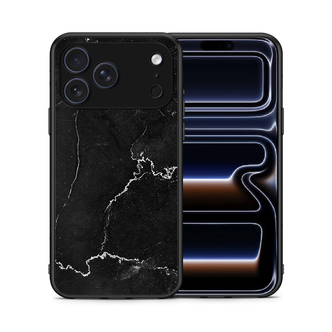 Θήκη iPhone 17 Pro Max Marble Black από τη Smartfits με σχέδιο στο πίσω μέρος και μαύρο περίβλημα | iPhone 17 Pro Max Marble Black case with colorful back and black bezels