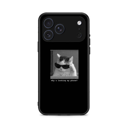 iPhone 17 Pro Max Meme Cat θήκη από τη Smartfits με σχέδιο στο πίσω μέρος και μαύρο περίβλημα | Smartphone case with colorful back and black bezels by Smartfits