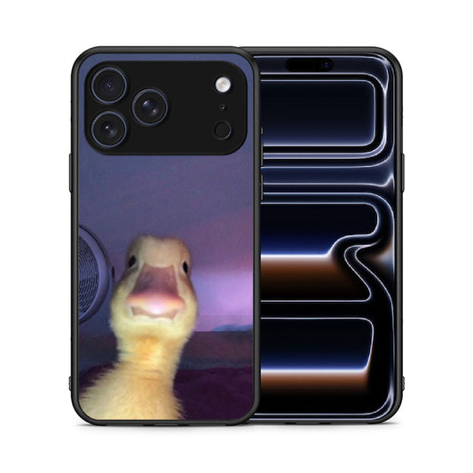 Θήκη iPhone 17 Pro Max Meme Duck από τη Smartfits με σχέδιο στο πίσω μέρος και μαύρο περίβλημα | iPhone 17 Pro Max Meme Duck case with colorful back and black bezels