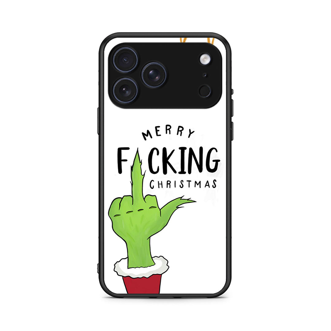 iPhone 17 Pro Max Merry F Xmas θήκη από τη Smartfits με σχέδιο στο πίσω μέρος και μαύρο περίβλημα | Smartphone case with colorful back and black bezels by Smartfits