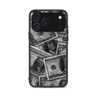 iPhone 17 Pro Max Money Dollars θήκη από τη Smartfits με σχέδιο στο πίσω μέρος και μαύρο περίβλημα | Smartphone case with colorful back and black bezels by Smartfits