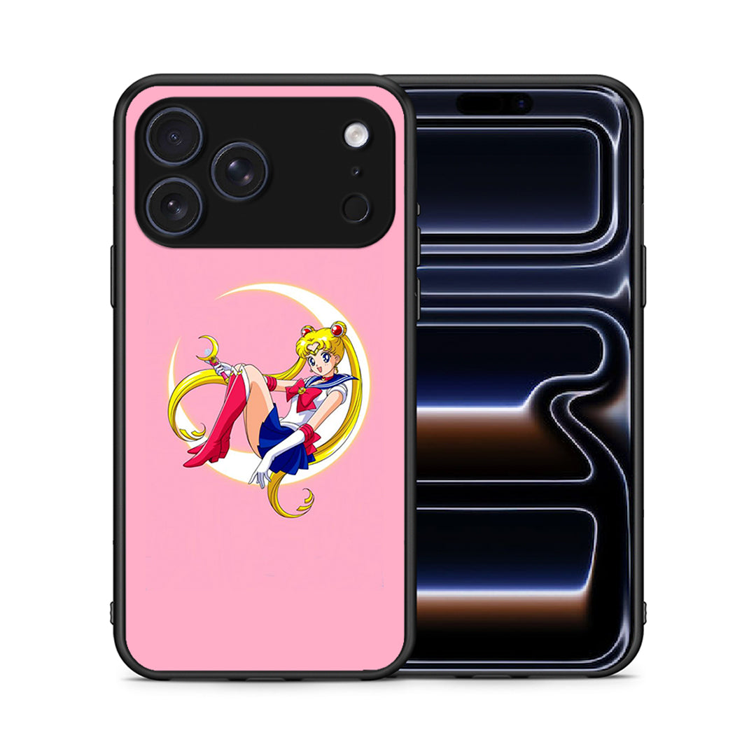 Θήκη iPhone 17 Pro Max Moon Girl από τη Smartfits με σχέδιο στο πίσω μέρος και μαύρο περίβλημα | iPhone 17 Pro Max Moon Girl case with colorful back and black bezels