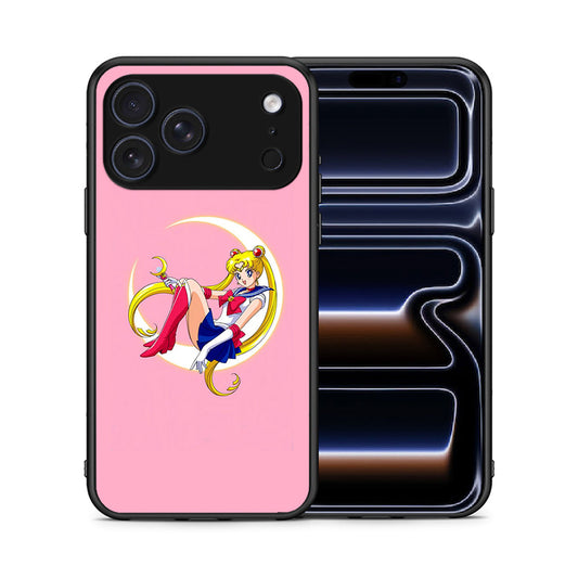 Θήκη iPhone 17 Pro Max Moon Girl από τη Smartfits με σχέδιο στο πίσω μέρος και μαύρο περίβλημα | iPhone 17 Pro Max Moon Girl case with colorful back and black bezels