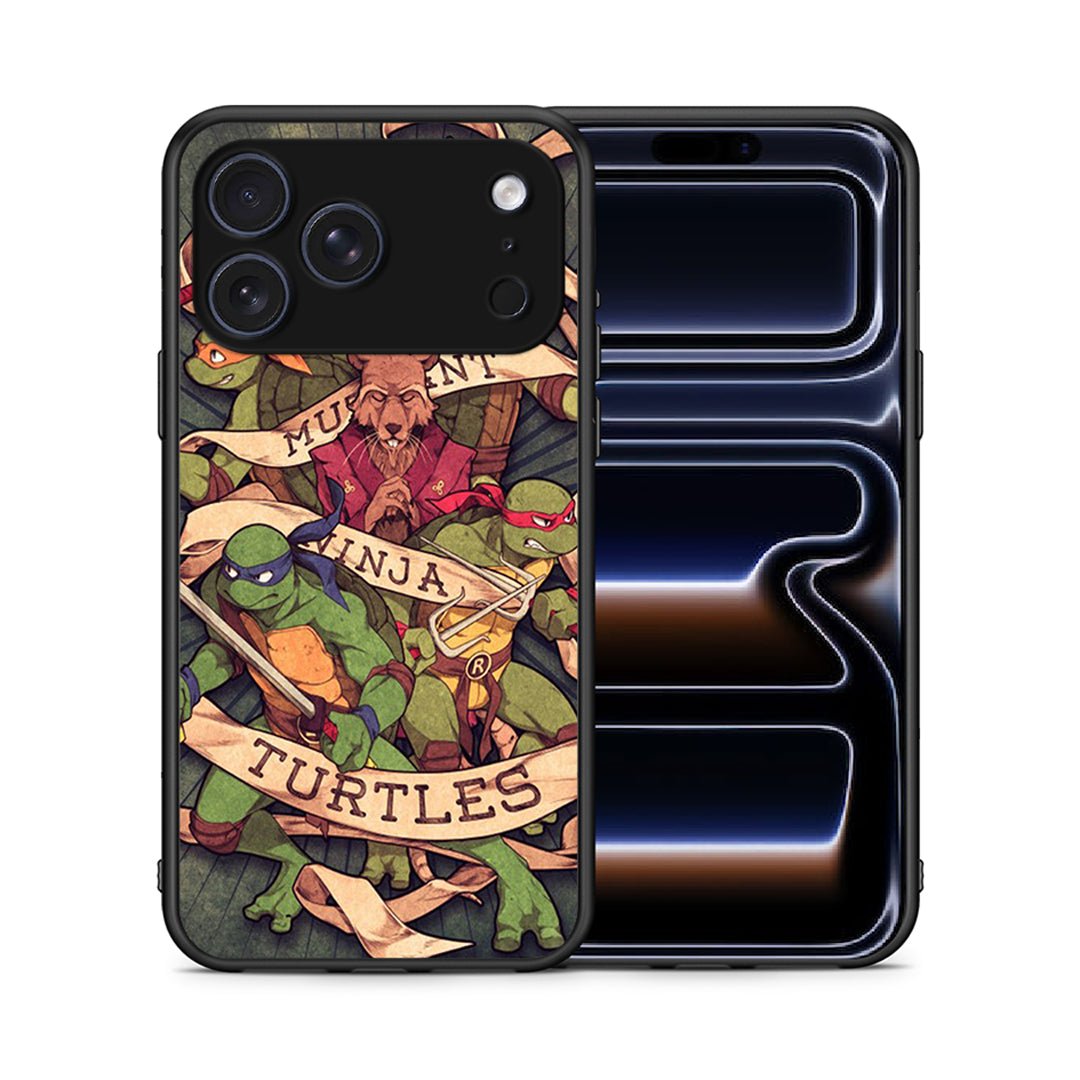 Θήκη iPhone 17 Pro Max Ninja Turtles από τη Smartfits με σχέδιο στο πίσω μέρος και μαύρο περίβλημα | iPhone 17 Pro Max Ninja Turtles case with colorful back and black bezels