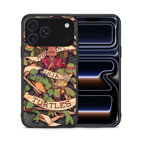Θήκη iPhone 17 Pro Max Ninja Turtles από τη Smartfits με σχέδιο στο πίσω μέρος και μαύρο περίβλημα | iPhone 17 Pro Max Ninja Turtles case with colorful back and black bezels