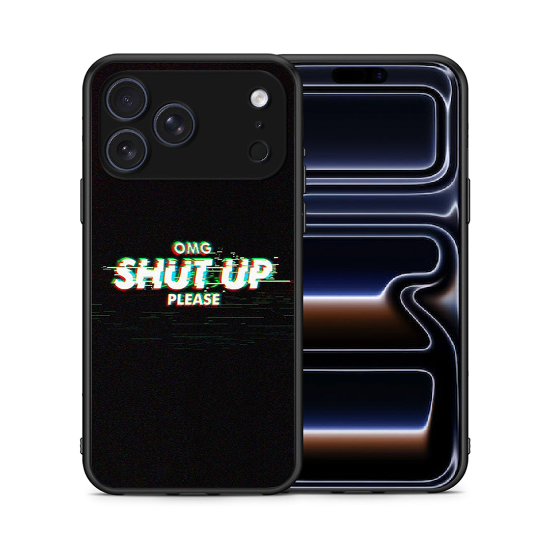 Θήκη iPhone 17 Pro Max OMG ShutUp από τη Smartfits με σχέδιο στο πίσω μέρος και μαύρο περίβλημα | iPhone 17 Pro Max OMG ShutUp case with colorful back and black bezels