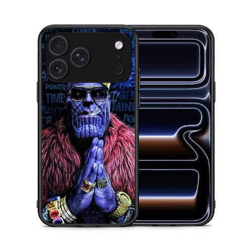 Θήκη iPhone 17 Pro Max Thanos PopArt από τη Smartfits με σχέδιο στο πίσω μέρος και μαύρο περίβλημα | iPhone 17 Pro Max Thanos PopArt case with colorful back and black bezels
