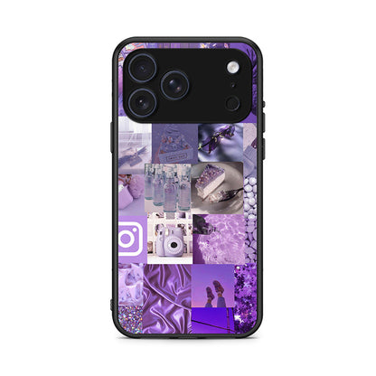 iPhone 17 Pro Max Purple Aesthetic Collage θήκη από τη Smartfits με σχέδιο στο πίσω μέρος και μαύρο περίβλημα | Smartphone case with colorful back and black bezels by Smartfits