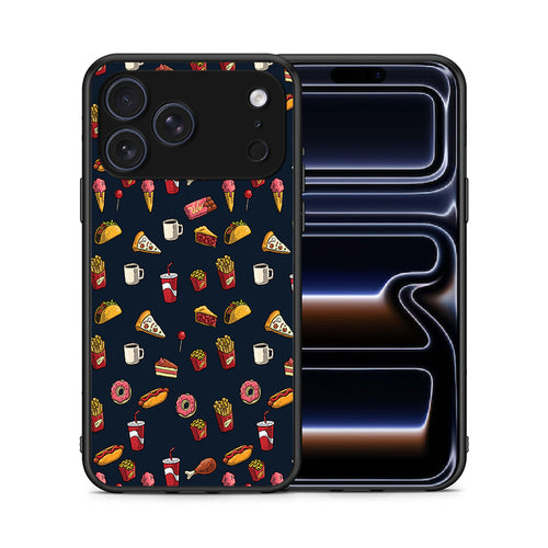 Θήκη iPhone 17 Pro Max Hungry Random από τη Smartfits με σχέδιο στο πίσω μέρος και μαύρο περίβλημα | iPhone 17 Pro Max Hungry Random case with colorful back and black bezels