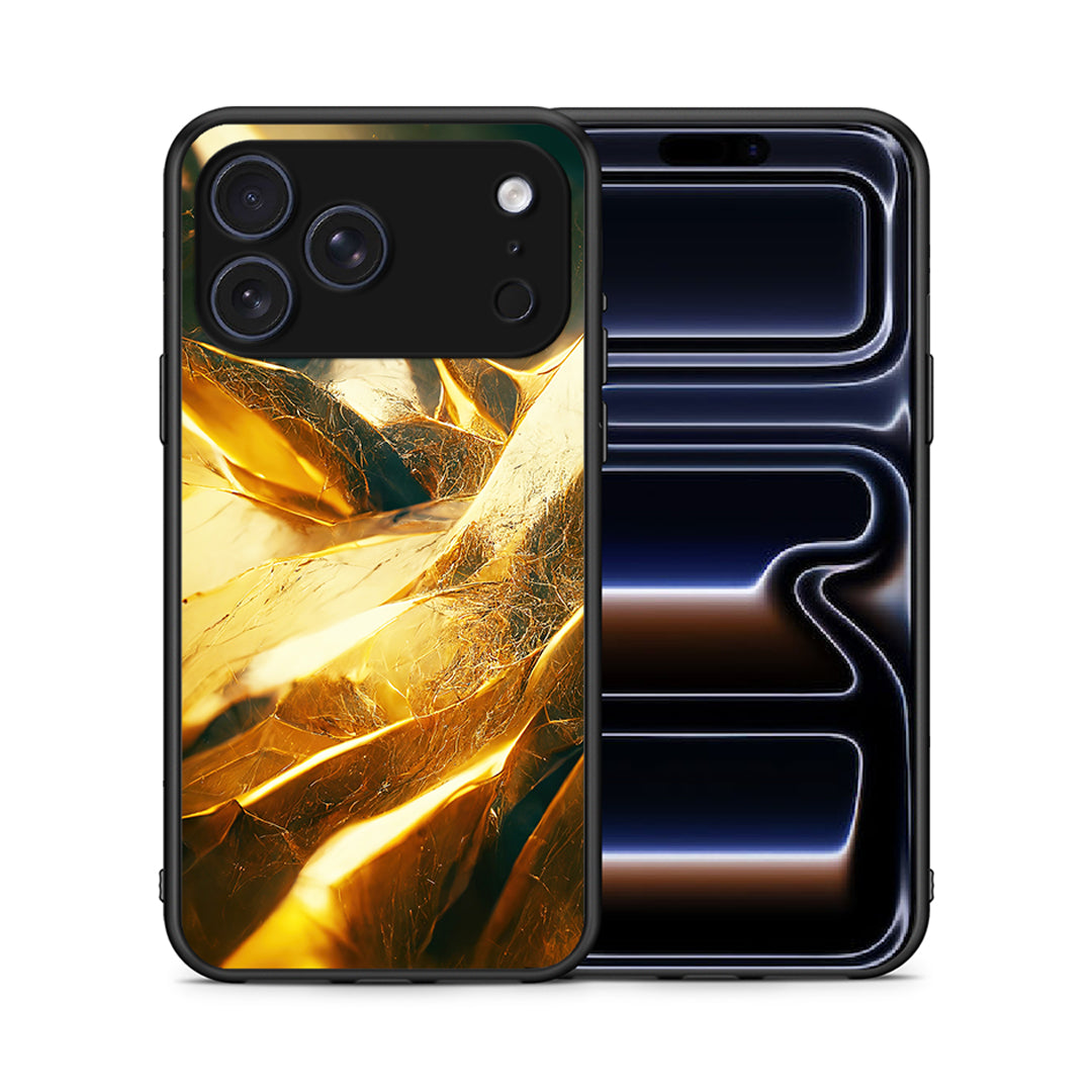 Θήκη iPhone 17 Pro Max Real Gold από τη Smartfits με σχέδιο στο πίσω μέρος και μαύρο περίβλημα | iPhone 17 Pro Max Real Gold case with colorful back and black bezels