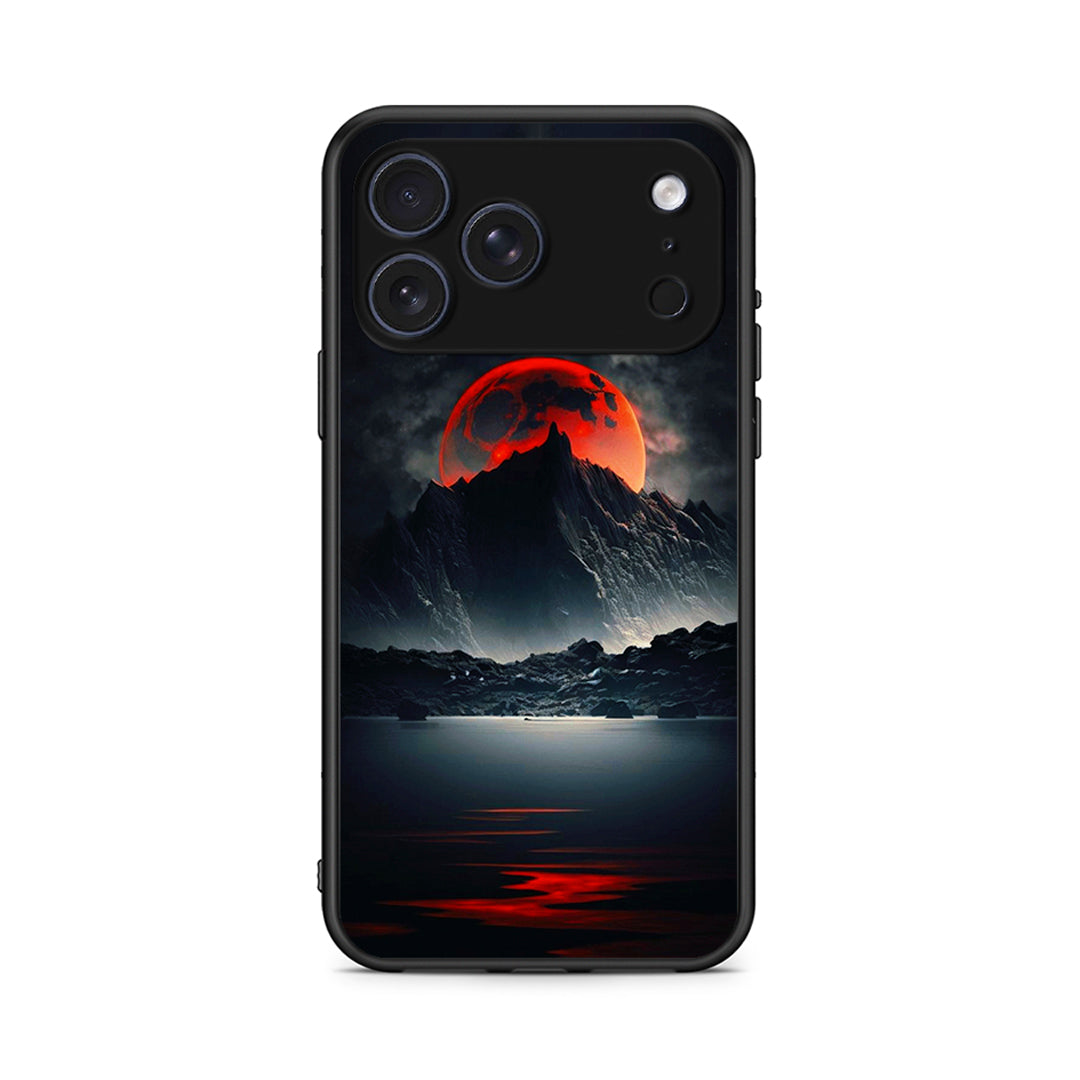 iPhone 17 Pro Max Red Full Moon θήκη από τη Smartfits με σχέδιο στο πίσω μέρος και μαύρο περίβλημα | Smartphone case with colorful back and black bezels by Smartfits