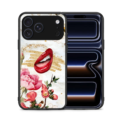 Θήκη iPhone 17 Pro Max Red Lips από τη Smartfits με σχέδιο στο πίσω μέρος και μαύρο περίβλημα | iPhone 17 Pro Max Red Lips case with colorful back and black bezels