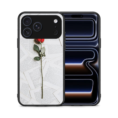 Θήκη iPhone 17 Pro Max Red Rose από τη Smartfits με σχέδιο στο πίσω μέρος και μαύρο περίβλημα | iPhone 17 Pro Max Red Rose case with colorful back and black bezels