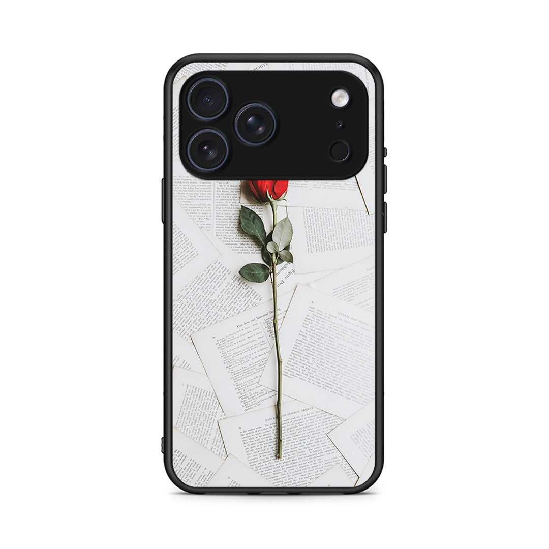iPhone 17 Pro Max Red Rose θήκη από τη Smartfits με σχέδιο στο πίσω μέρος και μαύρο περίβλημα | Smartphone case with colorful back and black bezels by Smartfits