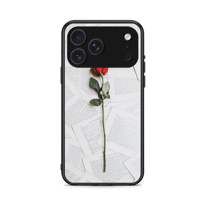 iPhone 17 Pro Max Red Rose θήκη από τη Smartfits με σχέδιο στο πίσω μέρος και μαύρο περίβλημα | Smartphone case with colorful back and black bezels by Smartfits