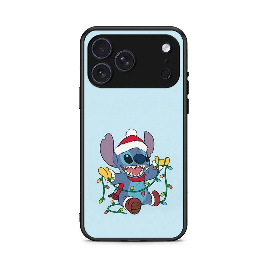 iPhone 17 Pro Max Santa Stich θήκη από τη Smartfits με σχέδιο στο πίσω μέρος και μαύρο περίβλημα | Smartphone case with colorful back and black bezels by Smartfits