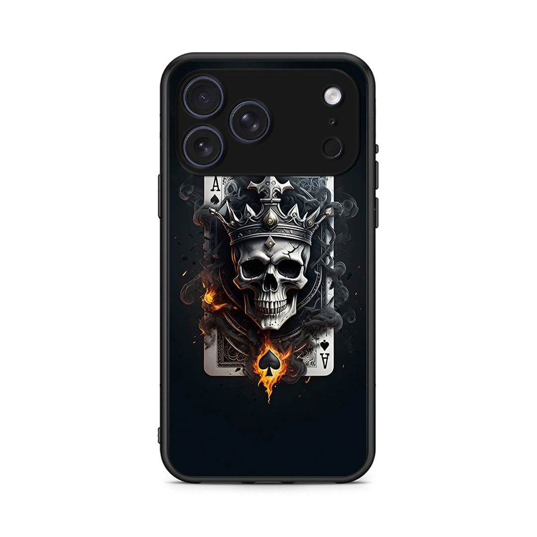 iPhone 17 Pro Max Skull King Ace θήκη από τη Smartfits με σχέδιο στο πίσω μέρος και μαύρο περίβλημα | Smartphone case with colorful back and black bezels by Smartfits