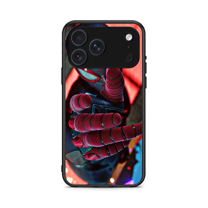 iPhone 17 Pro Max Spider Hand Θήκη από τη Smartfits με σχέδιο στο πίσω μέρος και μαύρο περίβλημα | Smartphone case with colorful back and black bezels by Smartfits
