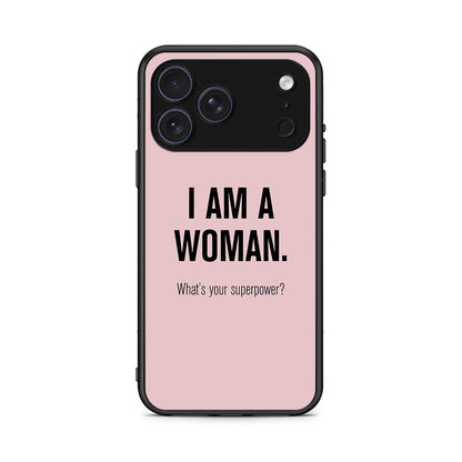 iPhone 17 Pro Max Superpower Woman θήκη από τη Smartfits με σχέδιο στο πίσω μέρος και μαύρο περίβλημα | Smartphone case with colorful back and black bezels by Smartfits