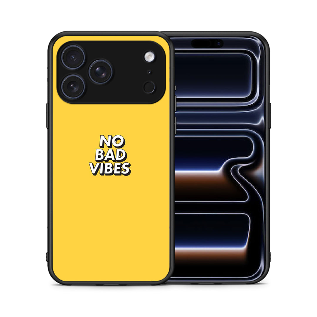 Θήκη iPhone 17 Pro Max Vibes Text από τη Smartfits με σχέδιο στο πίσω μέρος και μαύρο περίβλημα | iPhone 17 Pro Max Vibes Text case with colorful back and black bezels