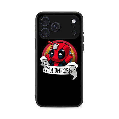 iPhone 17 Pro Max Unicorn Deadpool θήκη από τη Smartfits με σχέδιο στο πίσω μέρος και μαύρο περίβλημα | Smartphone case with colorful back and black bezels by Smartfits