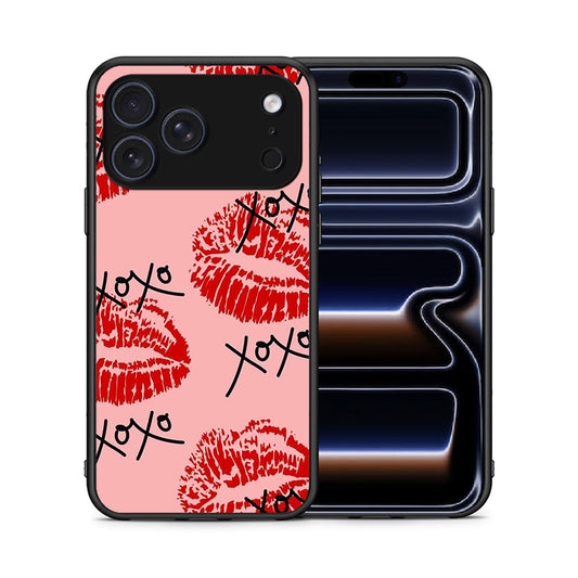 Θήκη iPhone 17 Pro Max XOXO Lips από τη Smartfits με σχέδιο στο πίσω μέρος και μαύρο περίβλημα | iPhone 17 Pro Max XOXO Lips case with colorful back and black bezels