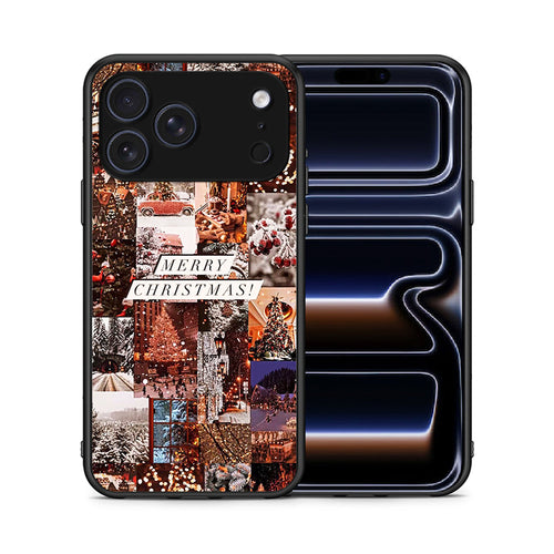Θήκη iPhone 17 Pro Max Xmas Collage από τη Smartfits με σχέδιο στο πίσω μέρος και μαύρο περίβλημα | iPhone 17 Pro Max Xmas Collage case with colorful back and black bezels