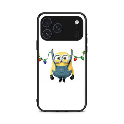 iPhone 17 Pro Max Xmas Minion Lights θήκη από τη Smartfits με σχέδιο στο πίσω μέρος και μαύρο περίβλημα | Smartphone case with colorful back and black bezels by Smartfits
