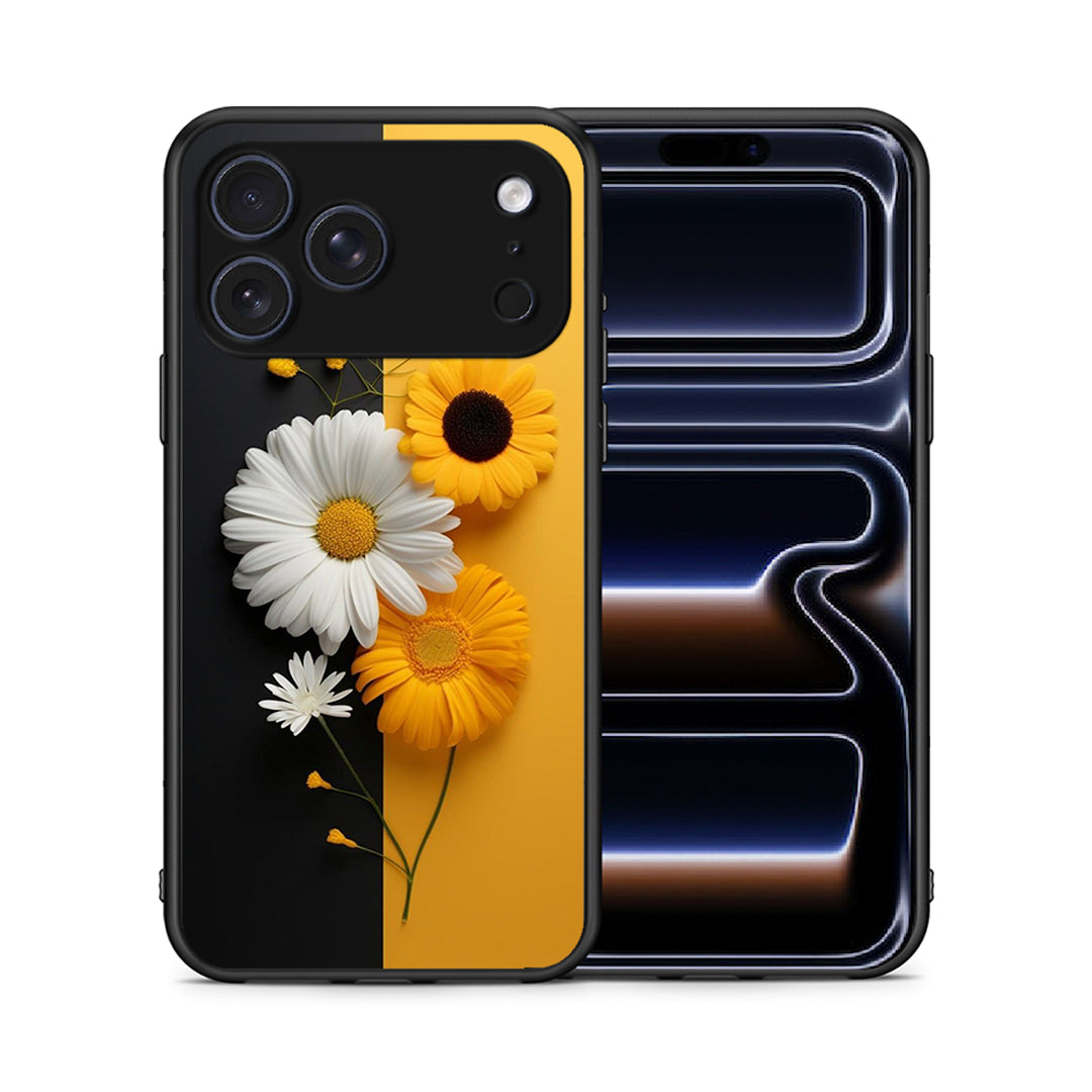 Θήκη iPhone 17 Pro Max Yellow Daisies από τη Smartfits με σχέδιο στο πίσω μέρος και μαύρο περίβλημα | iPhone 17 Pro Max Yellow Daisies case with colorful back and black bezels