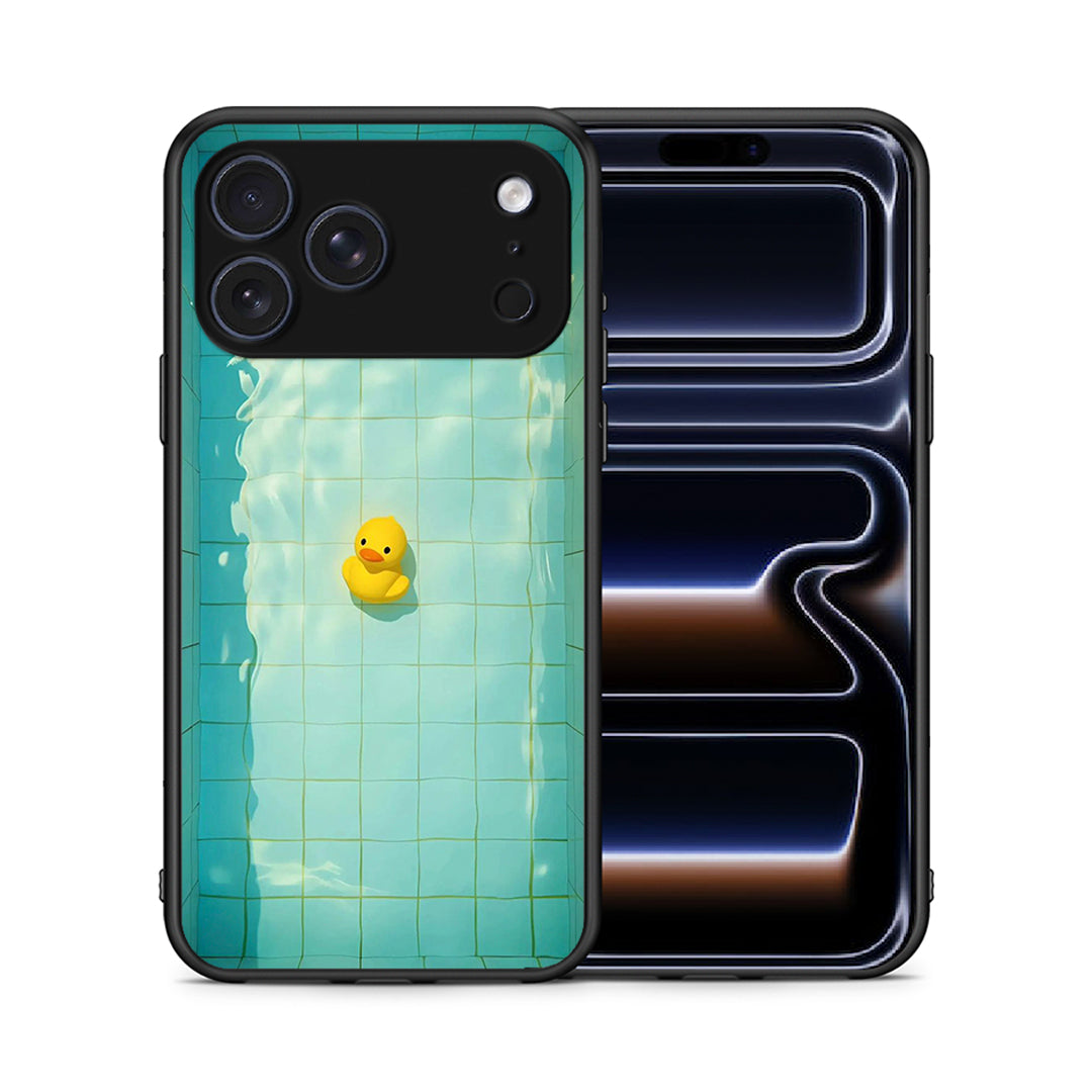 Θήκη iPhone 17 Pro Max Yellow Duck από τη Smartfits με σχέδιο στο πίσω μέρος και μαύρο περίβλημα | iPhone 17 Pro Max Yellow Duck case with colorful back and black bezels