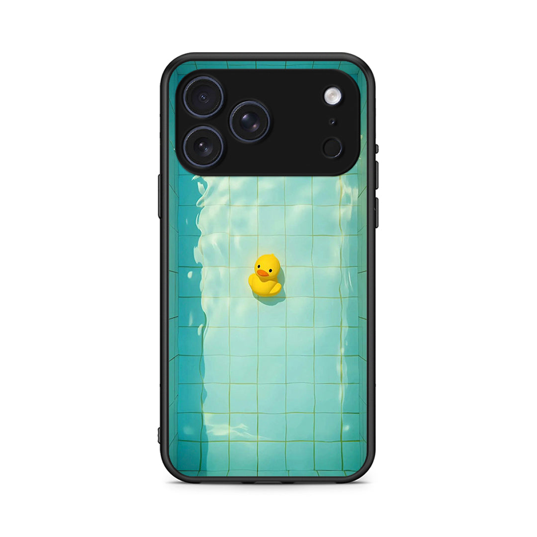 iPhone 17 Pro Max Yellow Duck θήκη από τη Smartfits με σχέδιο στο πίσω μέρος και μαύρο περίβλημα | Smartphone case with colorful back and black bezels by Smartfits