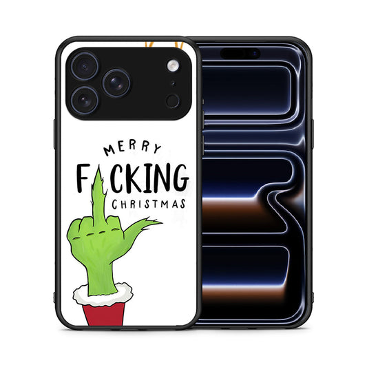 Θήκη iPhone 17 Pro Merry F Xmas από τη Smartfits με σχέδιο στο πίσω μέρος και μαύρο περίβλημα | iPhone 17 Pro Merry F Xmas case with colorful back and black bezels