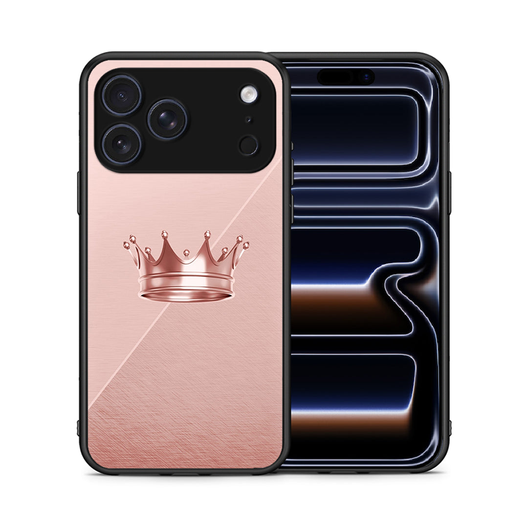 Θήκη iPhone 17 Pro Crown Minimal από τη Smartfits με σχέδιο στο πίσω μέρος και μαύρο περίβλημα | iPhone 17 Pro Crown Minimal case with colorful back and black bezels