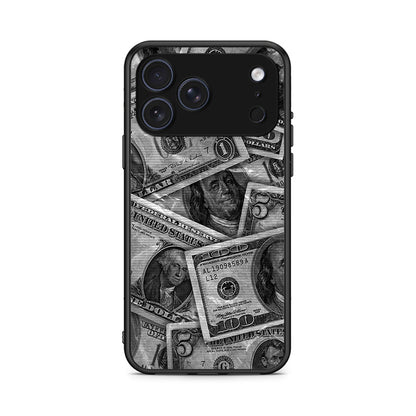 iPhone 17 Pro Money Dollars θήκη από τη Smartfits με σχέδιο στο πίσω μέρος και μαύρο περίβλημα | Smartphone case with colorful back and black bezels by Smartfits