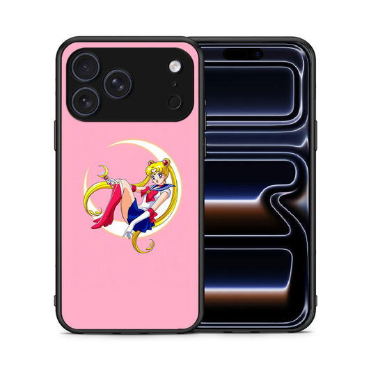 Θήκη iPhone 17 Pro Moon Girl από τη Smartfits με σχέδιο στο πίσω μέρος και μαύρο περίβλημα | iPhone 17 Pro Moon Girl case with colorful back and black bezels