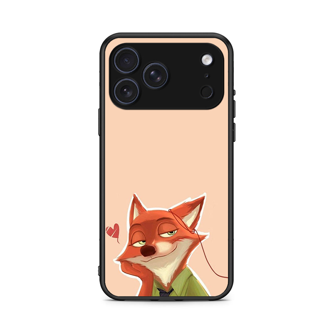 iPhone 17 Pro Nick Wilde And Judy Hopps Love 1 θήκη από τη Smartfits με σχέδιο στο πίσω μέρος και μαύρο περίβλημα | Smartphone case with colorful back and black bezels by Smartfits